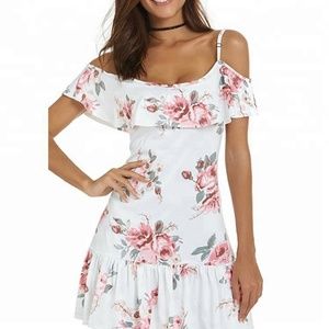 Flirty Summer Dress - White Floral